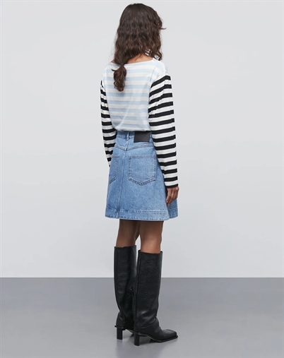 Mads Nørgaard - Classic Denim Riva Nederdel - Mid Blue Denim